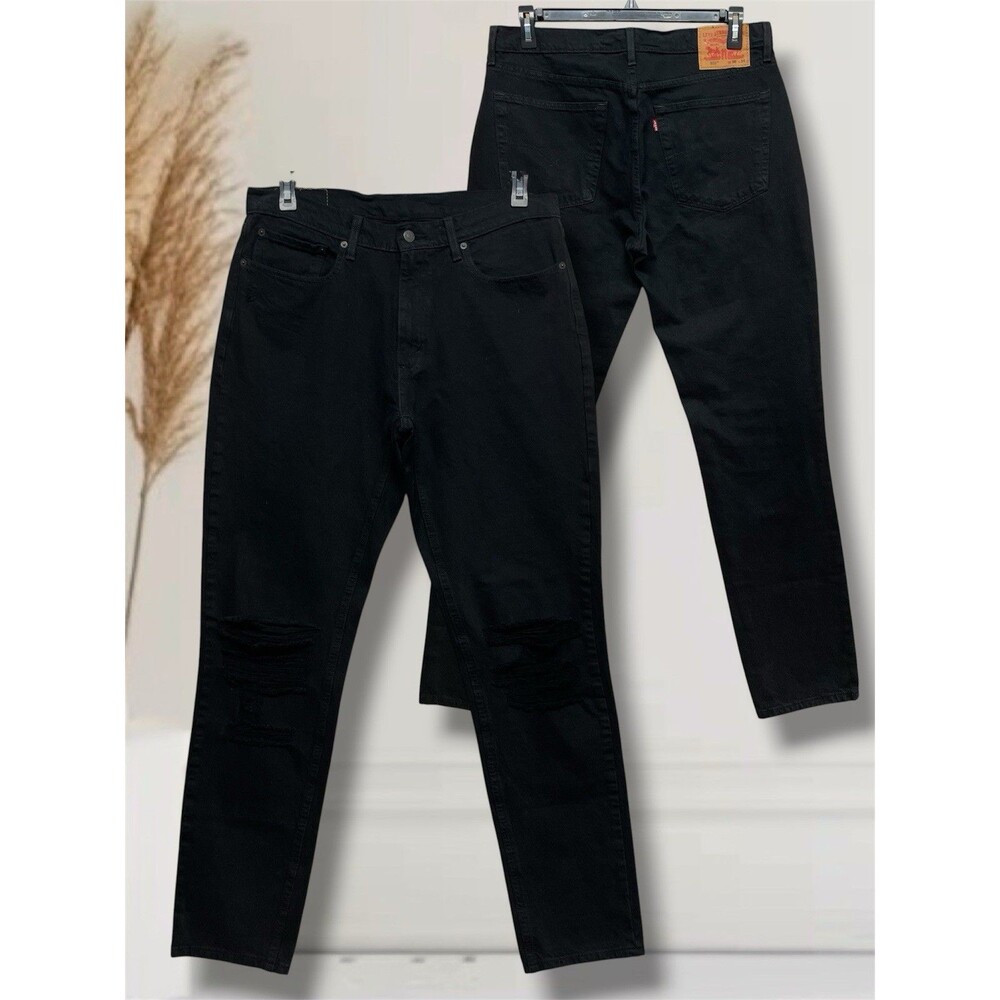 Levi's 531 Athletic Slim-Tapered Leg Men’s W36 L34 Black Distressed Denim Jeans